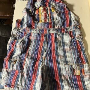 Striped women’s mid thigh short  Overalls made in Italy